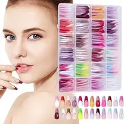 False Nails - Stick Fake Nails Full Cover French Nails,Detachable Artificial French Press Nails for Women, Friends, Family