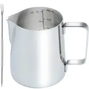CAMKYDE Stainless Steel Milk Frothing Pitcher 12 oz, Espresso Steaming Pitcher
