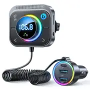 Bluetooth 5.3 Car FM Transmitter Adapter Dual USB Super Charger AUX Hands-Free