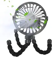Time vinql Stroller fan, Outdoor Mini 3-speed Portable Stroller Fan, Personal desk Fan with flexible tripod, Car Seat Handheld Fan, Treadmill, Outdoor Camping (black)