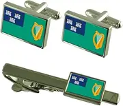 [Select Gifts] Dublin City Ireland Flag Cufflinks Tie Clip Box Gift Set