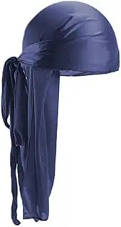 [Aussie Wardrobe Collection] Navy Durag Silky Feel Doo Head Wrap Bandana Soft Cap Unisex Mens Womens Wrap One Size Plain Durags