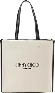 [Jimmy Choo] Canvas Medium Tote Bag N/S Tote/M CZM NATURAL/BLACK/SILVER Women's Natural/Black [Parallel Import], natural/black, Free Size