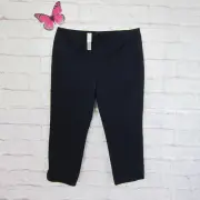 Talbots Heritage Women's size 16 Navy Crop Pants Side Zip Flat Front NEW