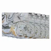Place Mat Set of 4 Abstract Marbling Texture Cotton Linen Placemats Acrylic
