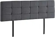 Linen Fabric King Bed Deluxe Headboard BedHead - Grey