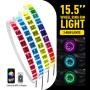 3 Row 15.5 LED Wheel Ring Rim Lights RGB Color Turn Signal IP68 Bluetooth APP P