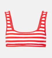[Jade Swim] Jade Swim Rounded Edges striped terry bikini top AU 10 red