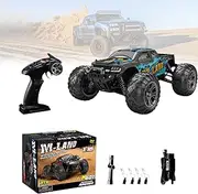 1:16 Brushless Big Foot Off-Road RC Car, Remote Control Monster Style Truck Toy with High Speed Motor, High-Elastic Shocks, 2.2kg Servo Torque, Overcharge Protection, 33km/h for Adults Boys (Blue)