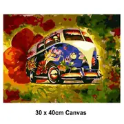 DIY Paint by Numbers Craft Painting Kit 30x40 Canvas Hippie Bus