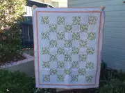 Handmade patchwork quilt. Kids/baby quilt. Unicorns and rainbows (#198)