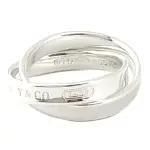 【TIFFANY&CO. 蒂芙尼】925純銀-1837 刻字系列雙戒環戒指