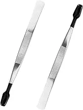 HOMSFOU 2pcs Stamp Tweezers for Collectors Ergonomic Design Precision Grip Comfortable Use for Stamps Coins and Makeup Applications