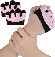 Weight Lifting Grip Workout, Non-Slip Silicone Fingerless Gym Gloves, Thickened Padding Half Grip Palm Gloves for Weightlifting, Exercise, Fitness