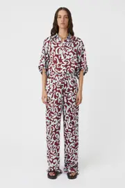 Medici Print Pant in Red and Ice Blue Print - CAMILLA AND MARC® C&M