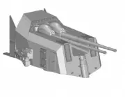 L'Arsenal Models 1/350 German 105mm SK-C33 GUN on C38 MOUNT (2) 3D Printed Set