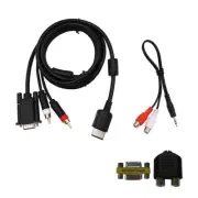VGA High Definition Cable with 3.5mm to 2-Male RCA Adapter for for DC Dream