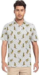 [ZZXXB] Tiger Geometry Men's Polo Shirts Short Sleeve Quick Dry Athletic Outdoor Sports Golf Shirts S-XXL