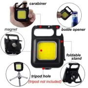 Mini LED Keychain Work Light Pocket Flashlight USB Rechargeable hiking safety