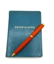 Entertaining Planner Notebook 4x6" Soft Leather Cover w Tabs Graphic Image Blue