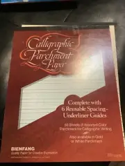Calligraphic Parchment Paper with Reusable Spacing Underliner Guides- 50 Sheets