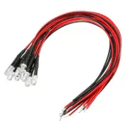10 Pcs 5mm Pre-Wired LED Diodes Light,(Multicolor, 20mA, DC9-12V)