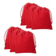 20pcs Velvet Gift Bags 3.9" x 4.7" Drawstring Jewelry Pouches, Red