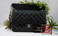 在飛比找Yahoo!奇摩拍賣優惠-優買二手精品名牌店 CHANEL A58600 黑色 荔枝皮