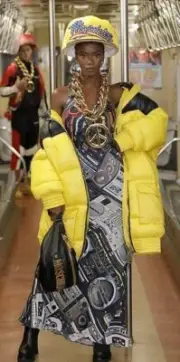 AW20 MOSCHINO Couture Jeremy Scott OVERSIZED GIGANTIC SNAPBACK HAT YELLOW/BLUE