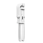 2 in 1 Foldable Bluetooth Shutter Remote Selfie Stick Tripod for iPhone and Android Phones(White)