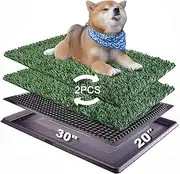 Dog Grass Pad with Tray 30"X20" - Portable Artificial Turf Potty Training Pee Mat for Large or Medium Dogs, Indoor/Outdoor Dog Litter Box for Balcony/Patio, Washable Reusable Fake Grass