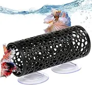 Betta Fish Toys,Betta Tunnel Black,Small Hole Hollow Betta Fish cave,Safer for Small Fish Shrimp Betta Guppies,Aquarium Decor Fish Tank Accessories Decorations Hideout Tube.
