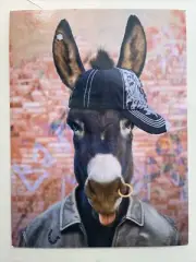 Leanin Tree Horse / a baseball cap, nose ring "have a totally bad-ass birthday