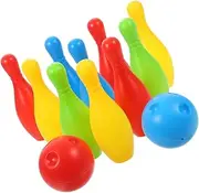 Generic 1 Set Mini Bowling for Educational Indoor Sports Game Pins Balls for Family Fun Improves Hand Eye Coordination Safe Durable Playset