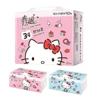 在飛比找PChome24h購物優惠-【春風】 Hello Kitty3層抽取衛生紙90抽*20包