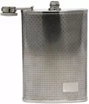 6 oz Pocket Hip Alcohol Liquor Flask in Etched Thatch Print Stainless Steel