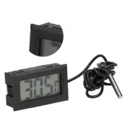 Digital Electronic Temperature Gauge Black ABS LCD Thermometer With External