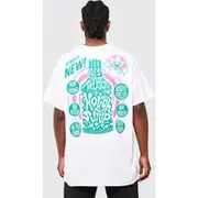 Mens White Oversized Krusty Simpsons License T-shirt