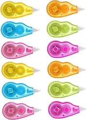 FUNOMOCYA 12pcs Colorful Correction Tape Easy to Use Dispenser for Classroom Office Vibrant Ink Correction Tape Compact User Friendly