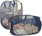 2 PCS Mesh Laundry Hamper,Pop up Laundry Hamper, Collapsible Mesh Dirty Clothes