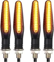 LED Indicator Blinkers Amber Lamp Accessories Motorcycle Turn Signals 12V LED Light Flowing Water Blinker IP67 Flashing Indicator Bendable(4pcs turn signal)