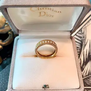 法國專櫃Christian Dior 迪奧 CD 麻花整圈華麗編織18K金750天然鑽石戒指Vintage稀有絕版 鑽戒