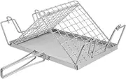 Stainless Steel Toast Rack Grill Baking Net Camping Stove Toaster Stainless Steel Cooking Rack Barbecue Insulation Rack Hot Dog Holders Baking Cooling Rack Food Flipper Silver
