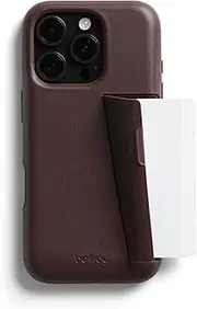 Bellroy Phone Case – 3 Card for iPhone 16 Pro Max (Leather iPhone case, Phone Wallet) - Ganache