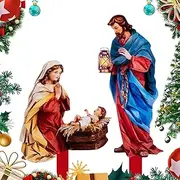 Outdoor Nativity Scenes - Yard Decoration, Courtyard Nativity Scene | Decorative Nativity Holiday Yard Display, Outside Christmas Decor Jesus Nativity Scene for Courtyard Gardens Yards
