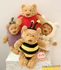 Jellycat Bartholomew Bear Bundle of 4-Bumblebee, Eggplant, Bathrobe &Heartthrob