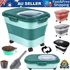 30L Pet Brid Puppy Dog Cat Food Storage Container Scoop Dispenser Collapsible