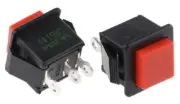 Apem PUSH BUTTON SWITCHES 3Pcs 2A Momentary SPDT, Solder Terminal, Plunger RED