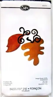 Leaves #5 Sizzix Sizzlits Leaf Medium Die 656701 NEW!