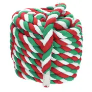 Natural Twisted Cotton Rope 1 Inch x 50 Feet Tug of War Rope, Red Green White